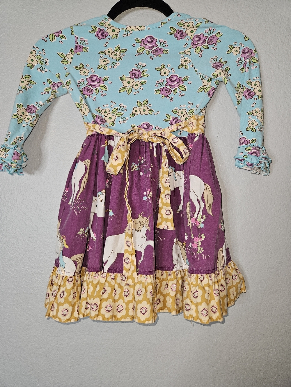 Eleanor Rose Dress Rhonda Style Girls 4-5 Unicorn Floral Print - Picture 5 of 7